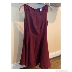Burgundy flared dress
